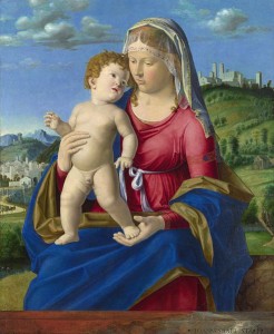 Madonna col Bambino, 69.2 x 57.2 cm, anni 1496-1499, olio su tavola, National Gallery, Londra.